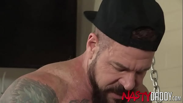 Tattooed Hunk Pounded Before Creampie  