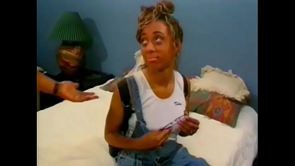 Gorgeous ebony whore Solveig gets her wet cunt and asshole drilled hard