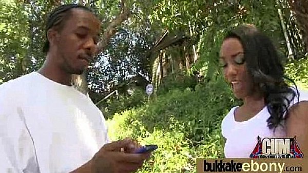 Gorgeous ebony lady sucks white dicks and gangbang fucking 10