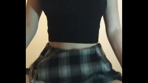 Humping my pillow in a skirt  