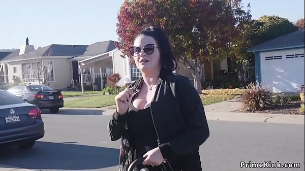 Sexy dark haired Milf lures dude in her bedroom and then whips and fucks his big cock  