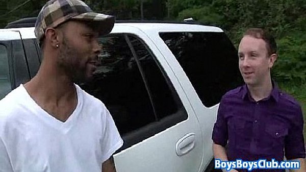 Huge black stud breeding white gay muscular guy 26