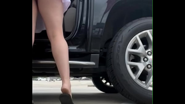Laina Marie shows ass and tits upskirt flashing in public  