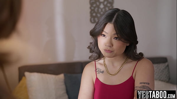 Petite Asian teen step sister makes her pervert stepbrother pound her hairy pussy