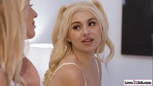 Busty stepmom has no time to masturbate and her petite stepdaughter helps her.She sucks the milfs big tits and licks her pussy.Then she facesits her