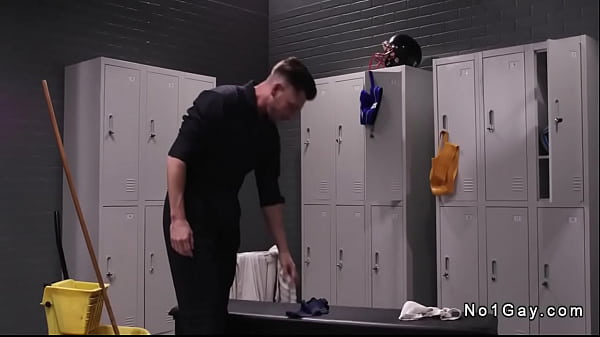 football player Isaac Parker caught gay custodian Jordan Starr fucking his jockstrap then they exchanged blowjobs before anal fucked him