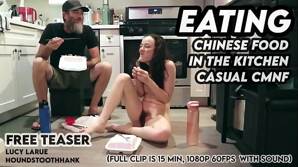 Eating Chinese Food in the Kitchen Casual CMNF  
