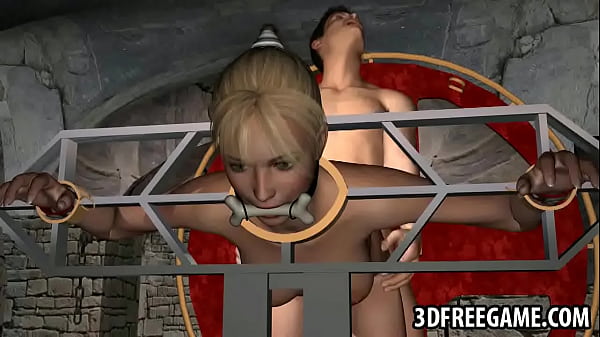 Restrained 3D cartoon blonde babe gets fucked hard  