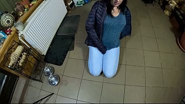 Cameltoe MILF Twerks in Jeans &ndash; Blowjob & Cum All Over My Puffy Jacket 334  