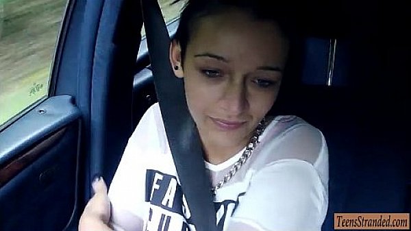 Perky tits teen Vanessa Rodriguez pounded in the backseat