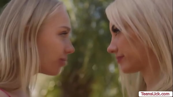 Teen blonde confronts her busy friend while they are on a vacation.After that,they start kissing and licking their pink pussies on the couch.