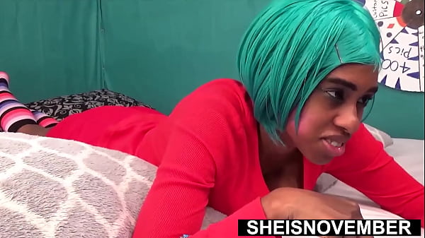 Little Dorky Kinky Black Goth Sheisnovember Giving Her Step Dad A Blowjob And Get Intense Female Orgasm While Stuffing Red Panties Up Her Tight Wet Pussy Hole Closeup While Half Naked, Rubbing Her Horny Clitoris By Msnovember