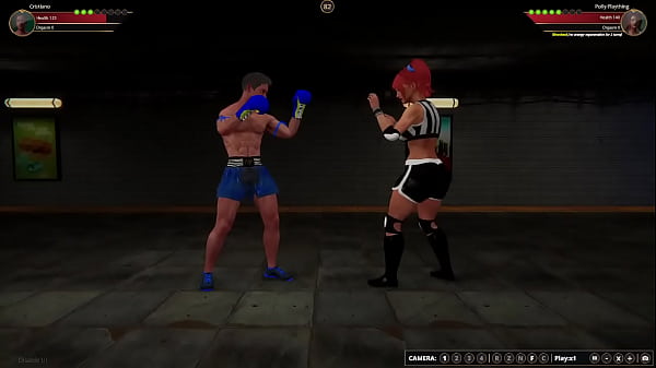 Cristiano VS Polly [NF3D Mixed MMA Battle Subway Femdom]