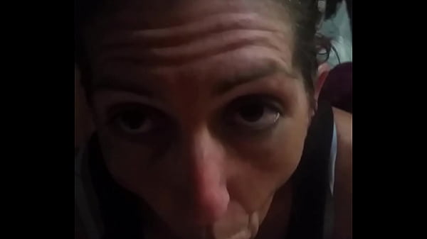 Mature  brunette gorges on dick