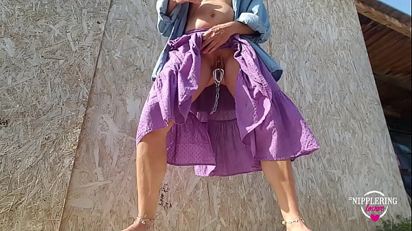 nippleringlover hot mom plays with hooks in labia piercings outside xtreme nipple piercings  