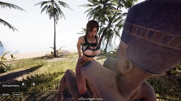 Lara Croft didn't expect to be tasked with sitting on a statue's enormous stone cock.  