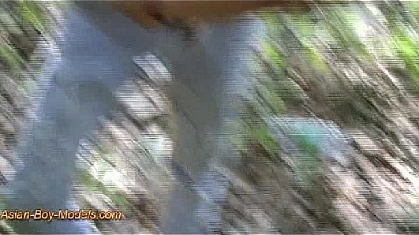 Cute Asian Boy Bound In The Wood 