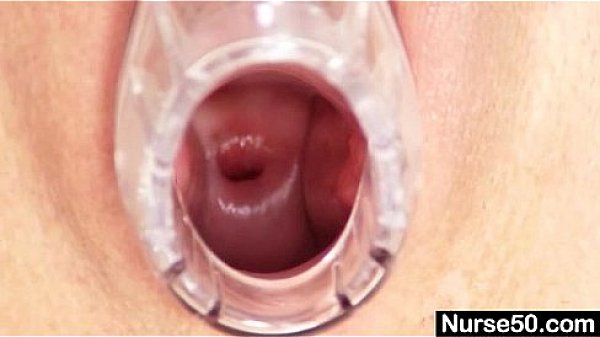 Blond granny nurse using gyno pussy spreader