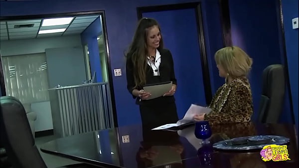 The homosexual boss instructs her assistant to place a large phallus into her moist genital area  