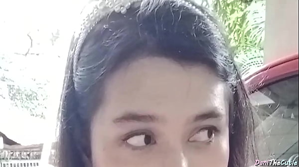 Sexy pinay tranny DaniTheCutie flashes her tits in public and her ass inside the restroom