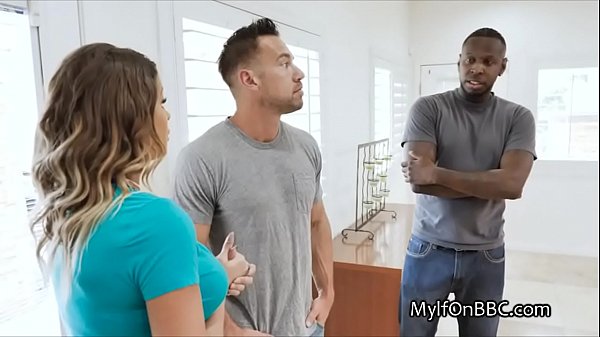 Busty housewife plays with big white dick and big black cock at once