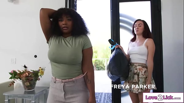 Busty ebony Avery Jane is told to spice things up by her wife Freya Parker and invited straight girl Cami Strella over to see if they can convert her