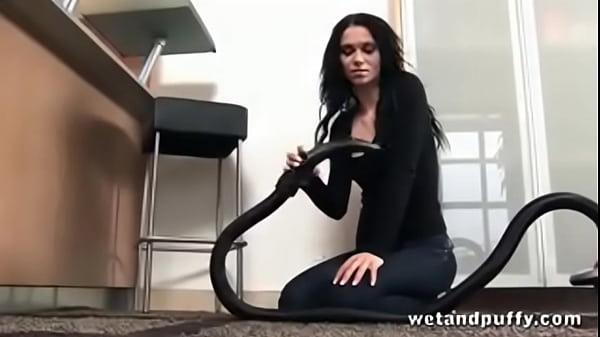 Sticking the vacuum hose into her love hole