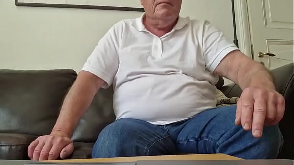 Old man strip and show cock