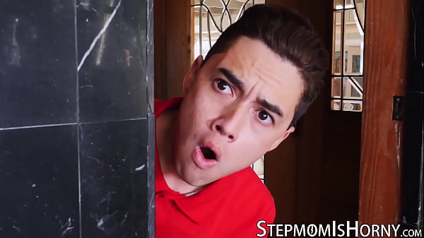 Busty MILF fucked from behind by stepson