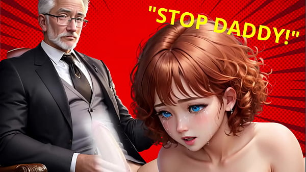 Step-Grand-Daddy's big dick cum's in mouth to virgin teen in school office