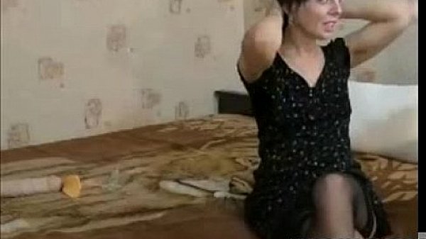 Sexy Cute Mature in Stockings and Dress Dildos Herself
