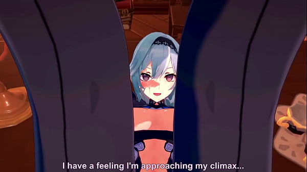 Eula of genshin impact having sex on jean office  
