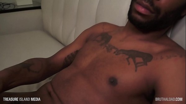 Hung thick black stud milks his cock 