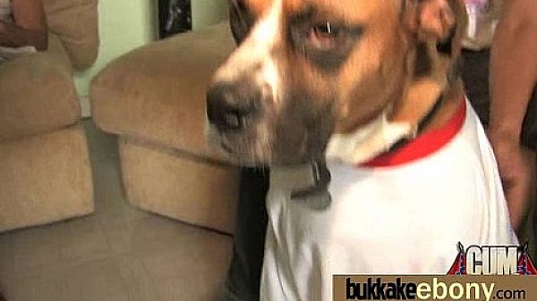 Ebony babe sucks too many white cocks 16