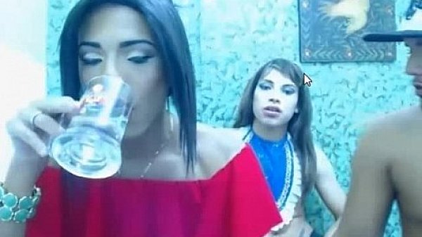 Lucky guy having fun on the tranny party