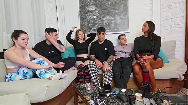 3 vs 3! Truth or dare? Game night with friends turns into amateur orgy!