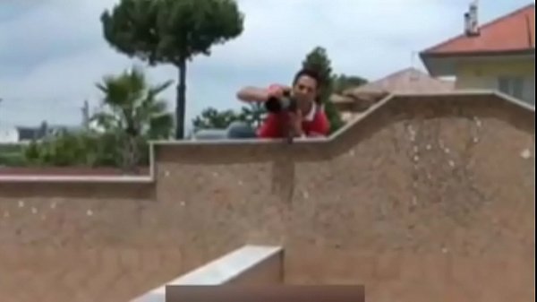 Babe in pink bikini with her boss  