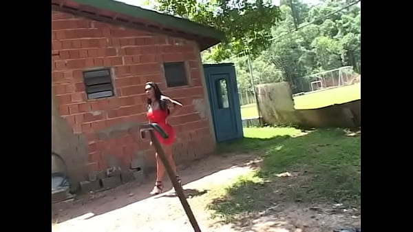 Guy takes out his cock outdoors and has tranny suck on it deep  