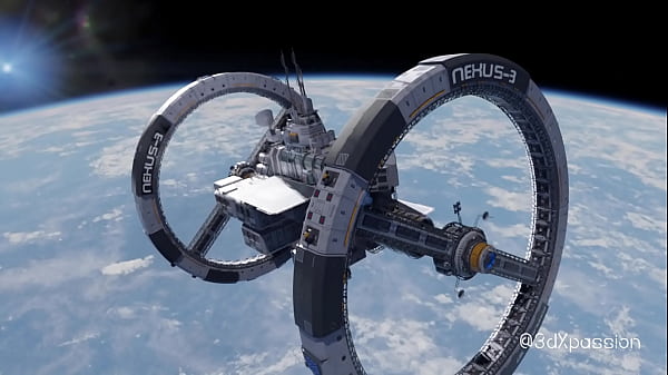 Nexus 3. VR Orbit. Echo. Hot sexy brunette on the spaceship