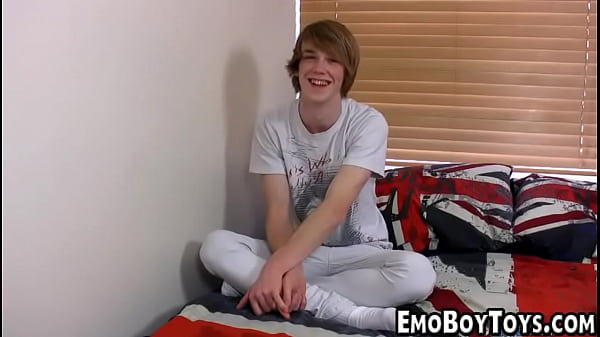 Blonde twink gets naked an jerks-off