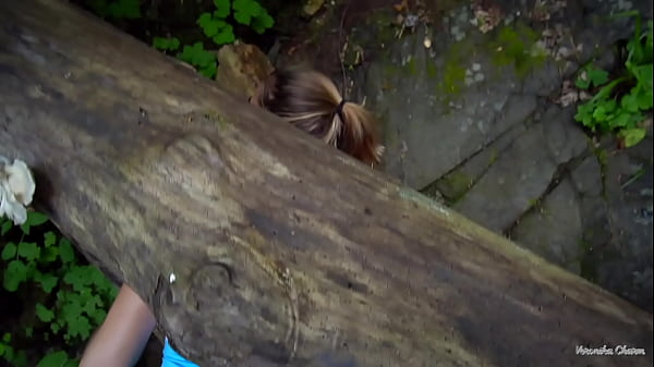 Sexy Babe Stuck In Tree In Forest And She Was Fucked By Two Men!  