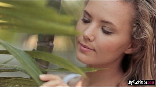 Clover relaxes masturbates and cums in her new garden