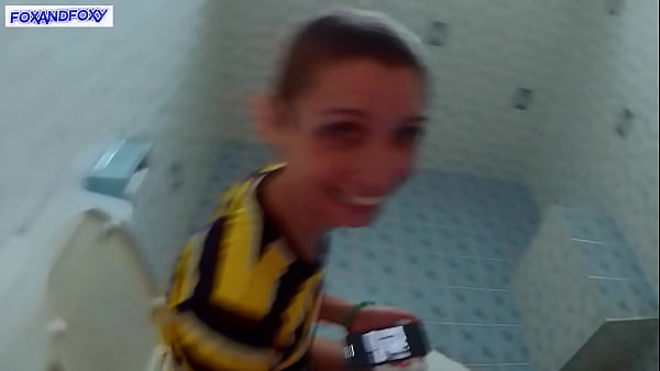 Small adventure in the pizzeria with creampie in toilet!  