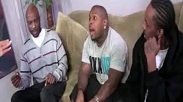 Blonde Babe With Three Hung Black Guys