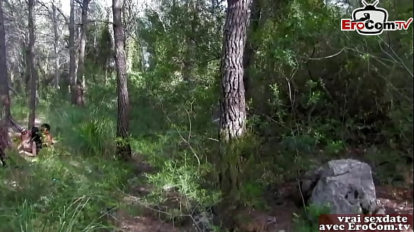 French skinny amateur teen pick up in forest for anal threesome 