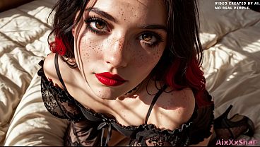 Very beautiful goth girl gets multiple creampie in her pussy and ass [AI Generated]