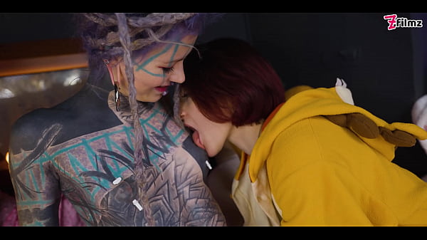 tattooed TEEN gets ASSHOLE destroyed from LESBIAN friend with STRAP ON - prolapse, GAPE, licking (goth, punk, alt porn) - ZF017