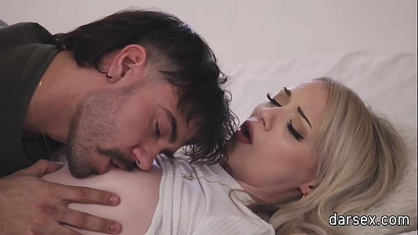 Lovely blondie girl get her shaved cunt fingered and licked and then fucked hard by horny partner 