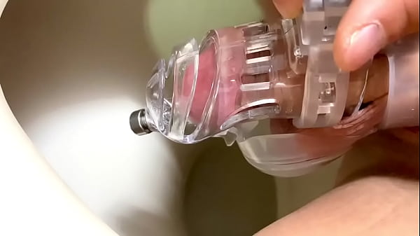 Dripping urine in chastity cage 