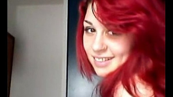 Busty Redhead shows huge tits during live show  